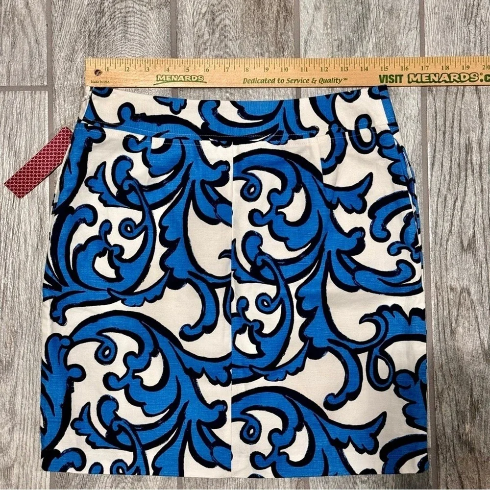 NWT Linen Acanthus Leaves/Scroll Straight Pencil Skirt  Size 4 Merona Resortwear